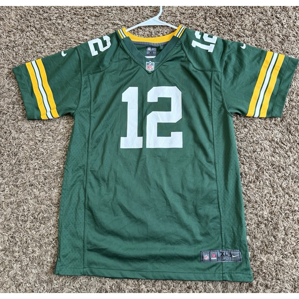 Green Bay Packers Aaron Rodgers #12 NFL Nike On Field Jersey Youth XL 18-20